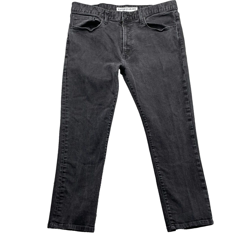 Vintage Express Rocco Jeans Mens 36x26* Black Slim Skinny Grunge Cigarette Indie